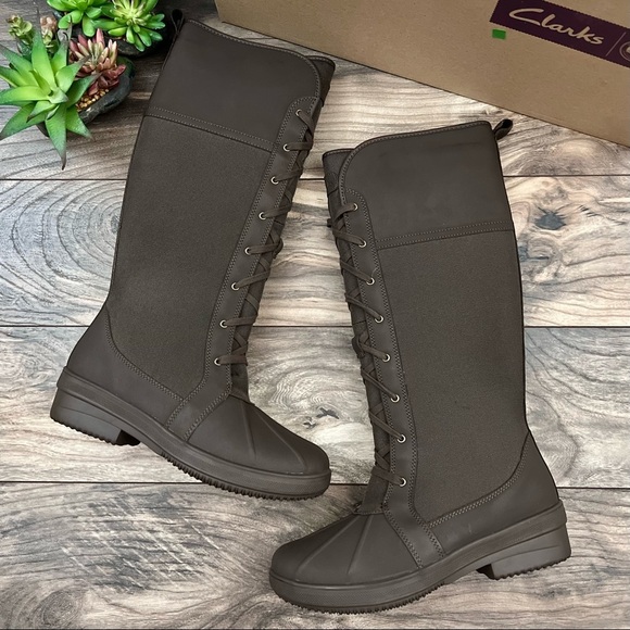 NIB Clarks Carima Pluma Waterproof Snow Winter Knee High Boot - Picture 2 of 14